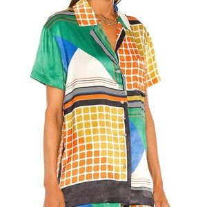 Colorful Geometric Patterned Blazer